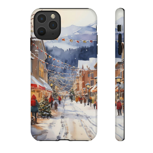 Bustling Victorian Christmas Market - Impact Resistant Phone Case iPhone 11 Pro Max Glossy